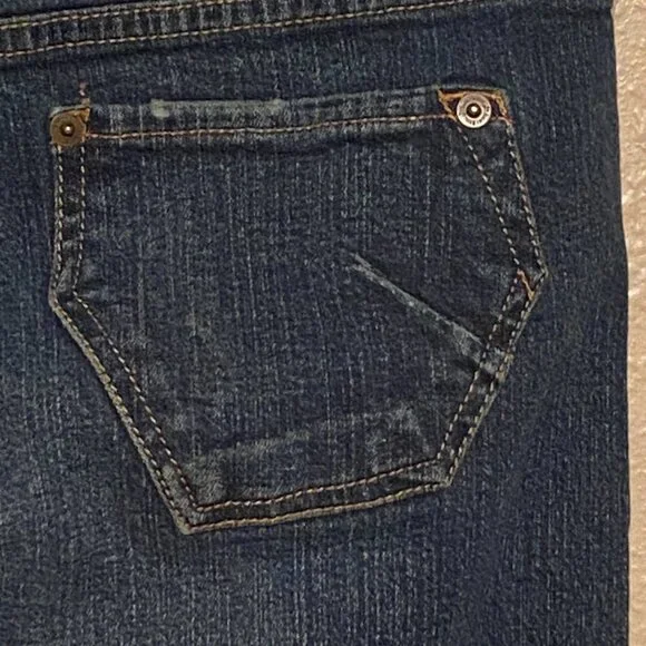 St. John's Bay Denim Pants Bootcut Dark Blue Artsy Back Pockets Size (12) - Picture 3 of 8